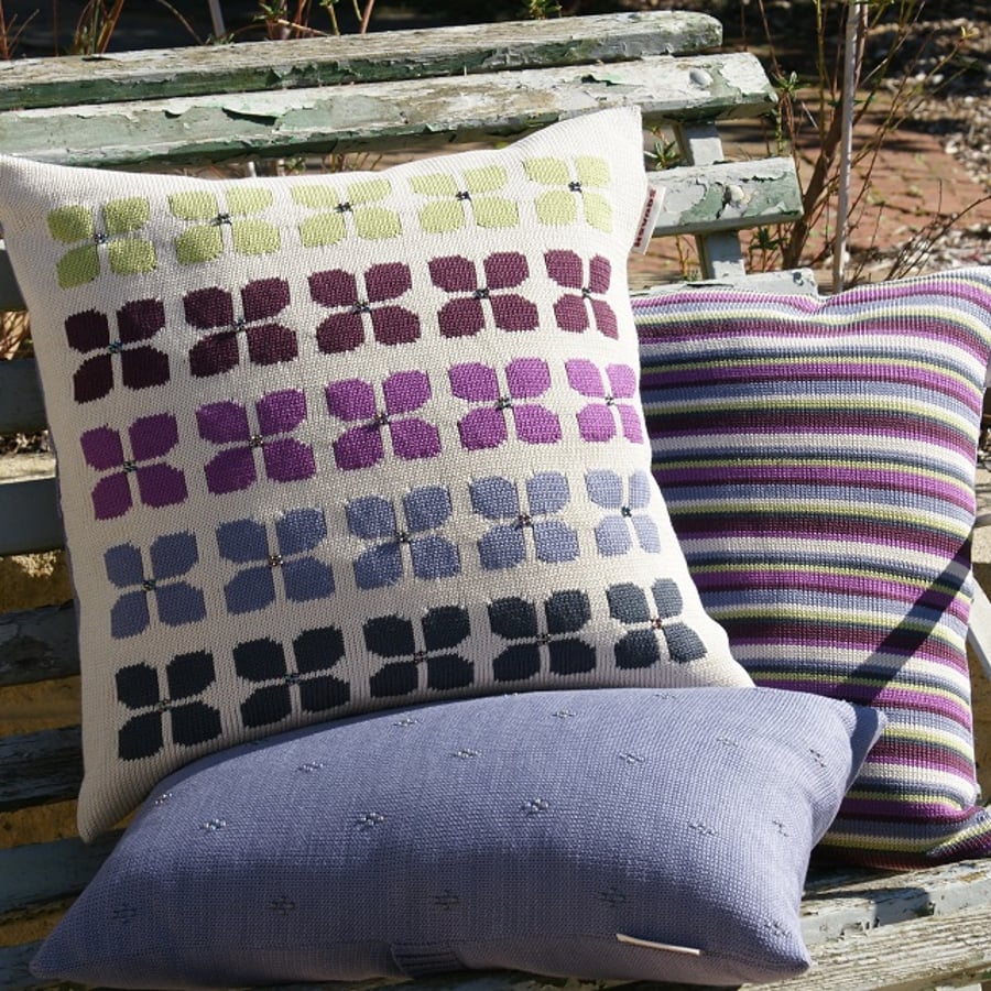 Poppy cushion   `Stormy' colourway