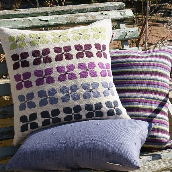 Poppy cushion   `Stormy' colourway