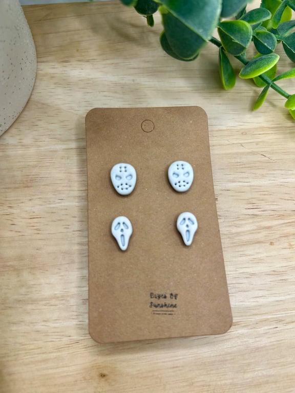 Serial Killer Horror Stud Pack, Handmade Polymer Clay Earrings