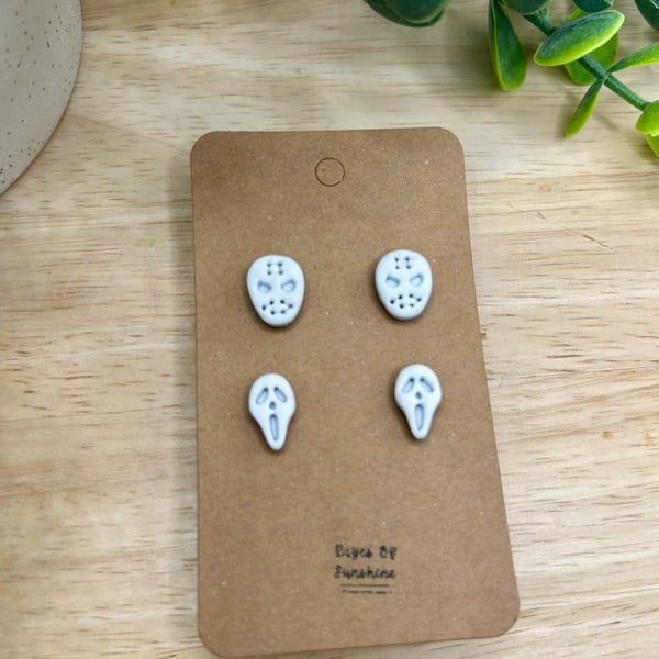 Serial Killer Horror Stud Pack, Handmade Polymer Clay Earrings