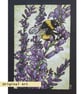 Bee on Lavender original artwork, wall art, drawing