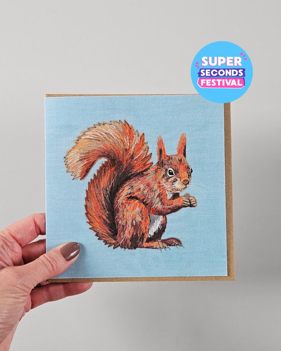 Super Seconds Festival, Red Squirrel greetings card, blank card, Wildlife 