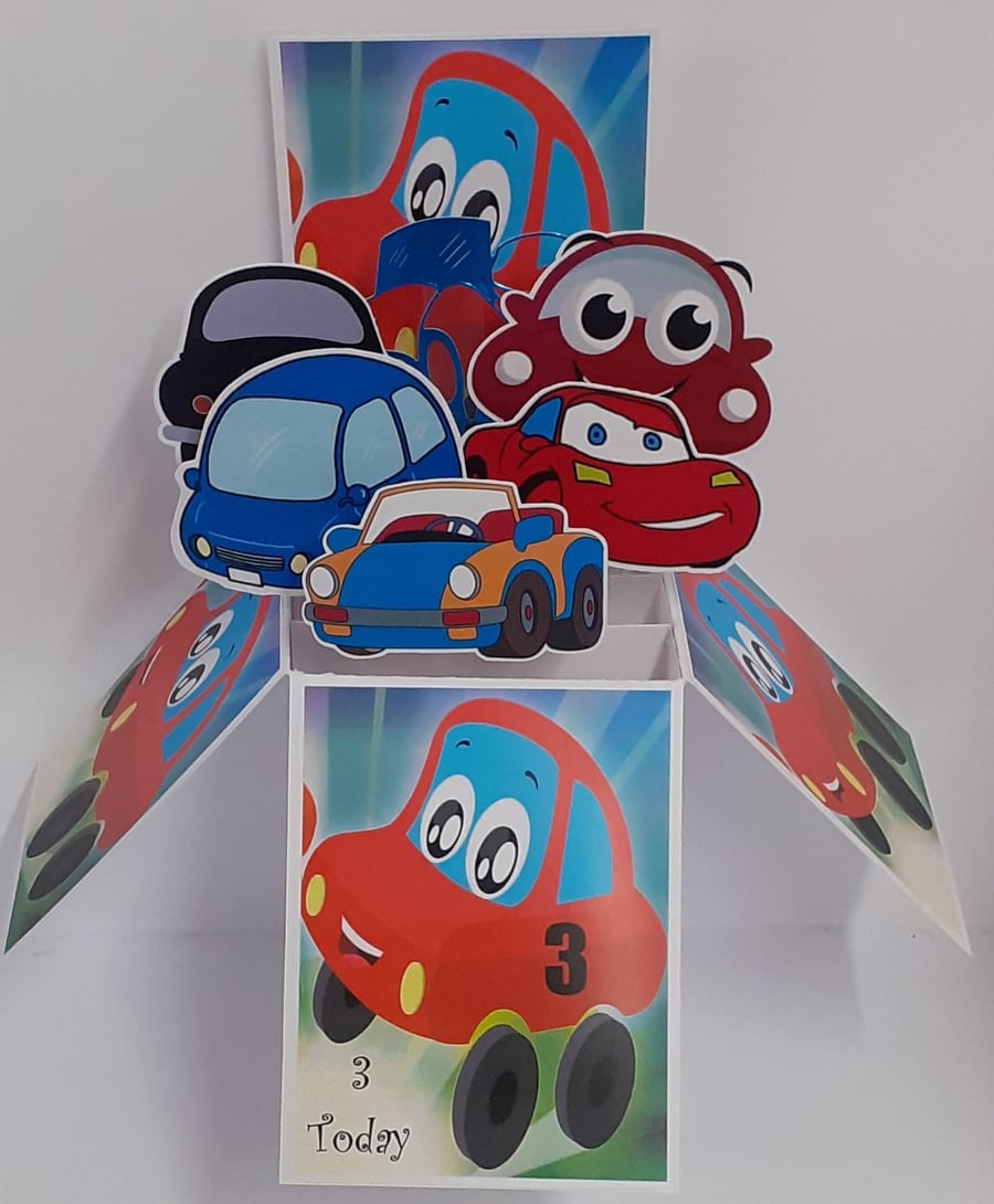 3rd Birthday Card with Cars