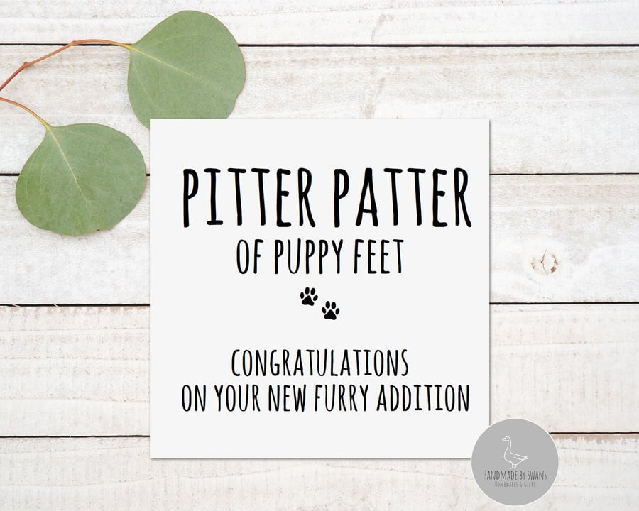 Funny new puppy card, congratulations, card for furr baby, dog baby card, card f