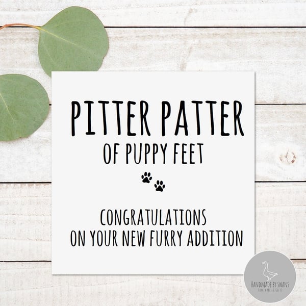 Funny new puppy card, congratulations, card for furr baby, dog baby card, card f