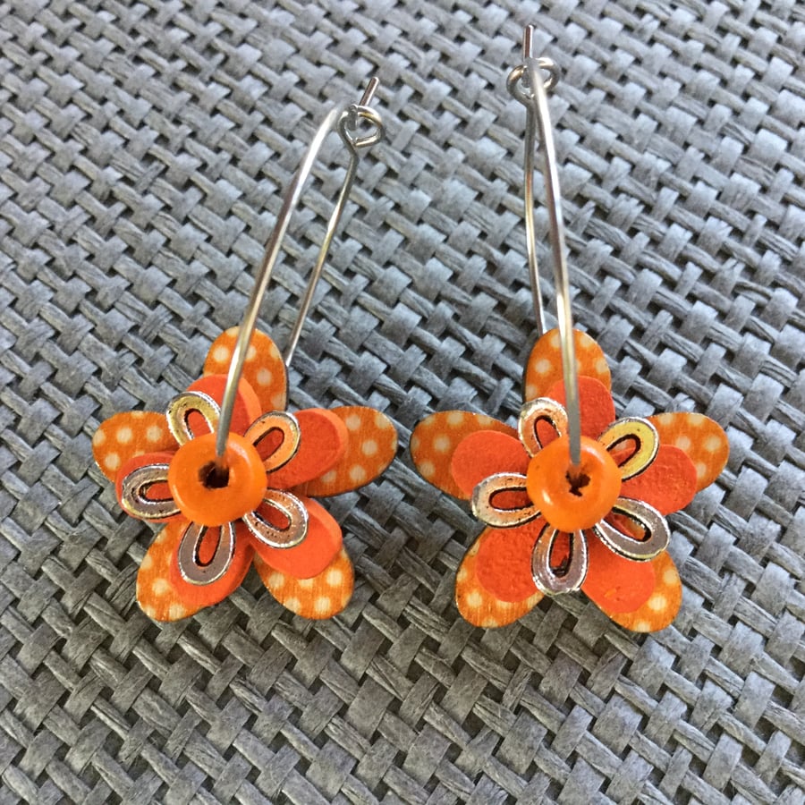 “Tangerine Dream” flower earrings