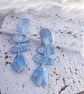 Marbled blue, white and silver earrings 