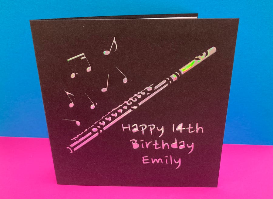 Personalised Flute Birthday Card