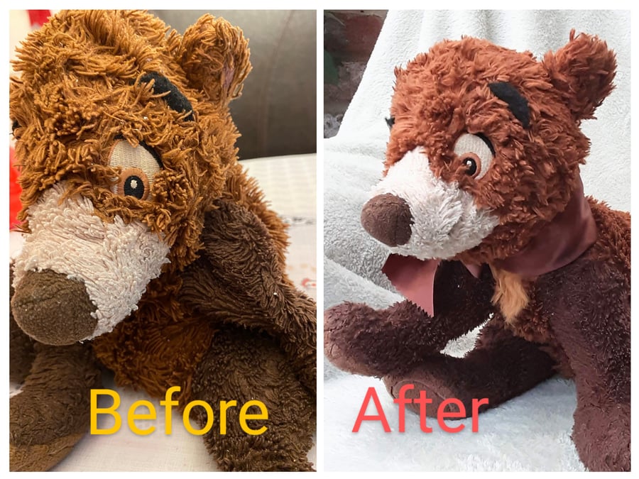 Custom bear repair for Jack, Teddy bear hospital repairs and restorations 