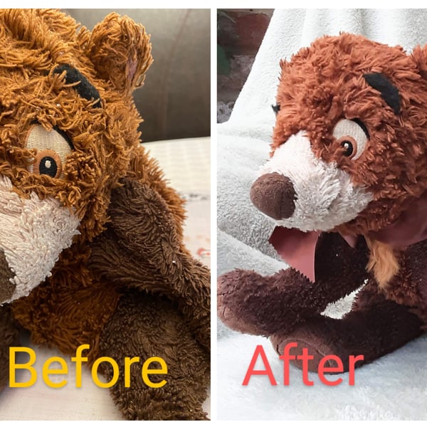 Custom bear repair for Jack, Teddy bear hospital repairs and restorations 