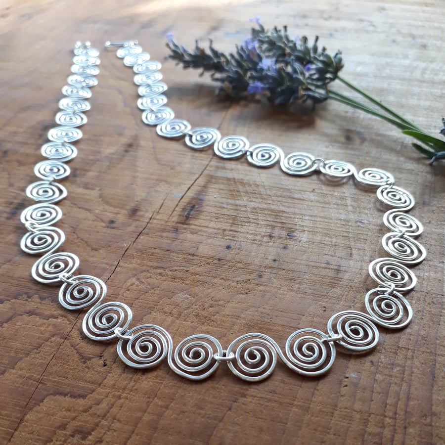 Celtic Silver Spiral Necklace jewellery Christmas gifts for her
