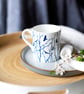 Fine bone china mug, flock of birds & branches, Coffee mug, Nature inspired gift - Image 1
