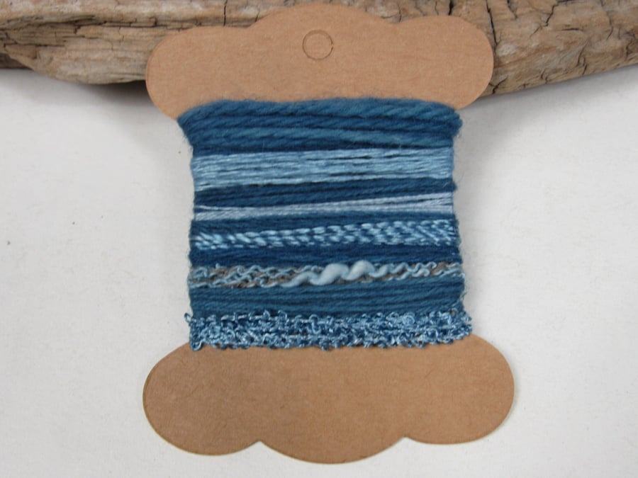 Small Mid Indigo Natural Dye Blue Textured Thread Pack