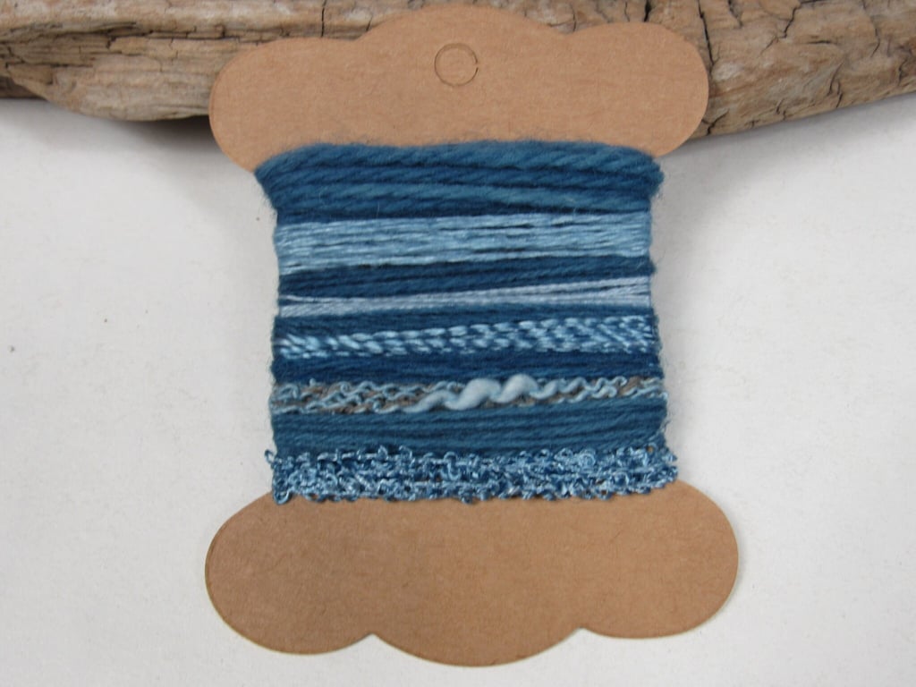 Small Mid Indigo Natural Dye Blue Textured Thread Pack