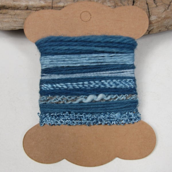Small Mid Indigo Natural Dye Blue Textured Thread Pack