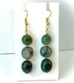Dark Green Gemstone Earrings