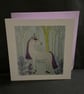 Unicorn in a magical forest blank greetings card 