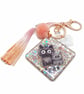 Funny Cats Bag Charm in Rose Gold with Austrian Crystal Heart