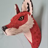 Faux fox wall mount in rust velvet upholstery fabric- Frederick