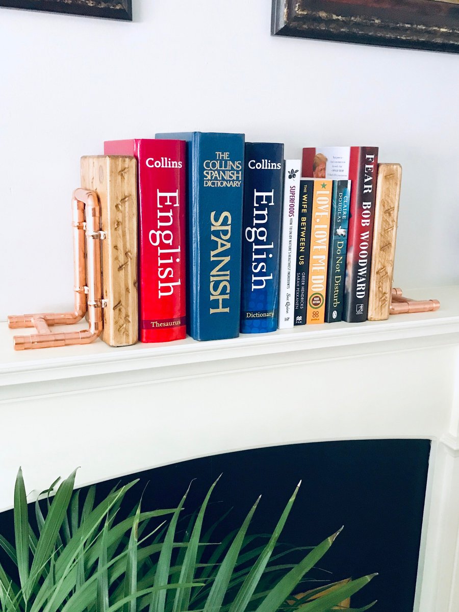 Bookends, Handmade Pair of Elegant Timber Supports, Aged Salvaged Wood, Chiselwi