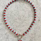 Red and Blue cherry Neckalce