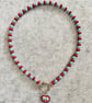 Red and Blue cherry Neckalce