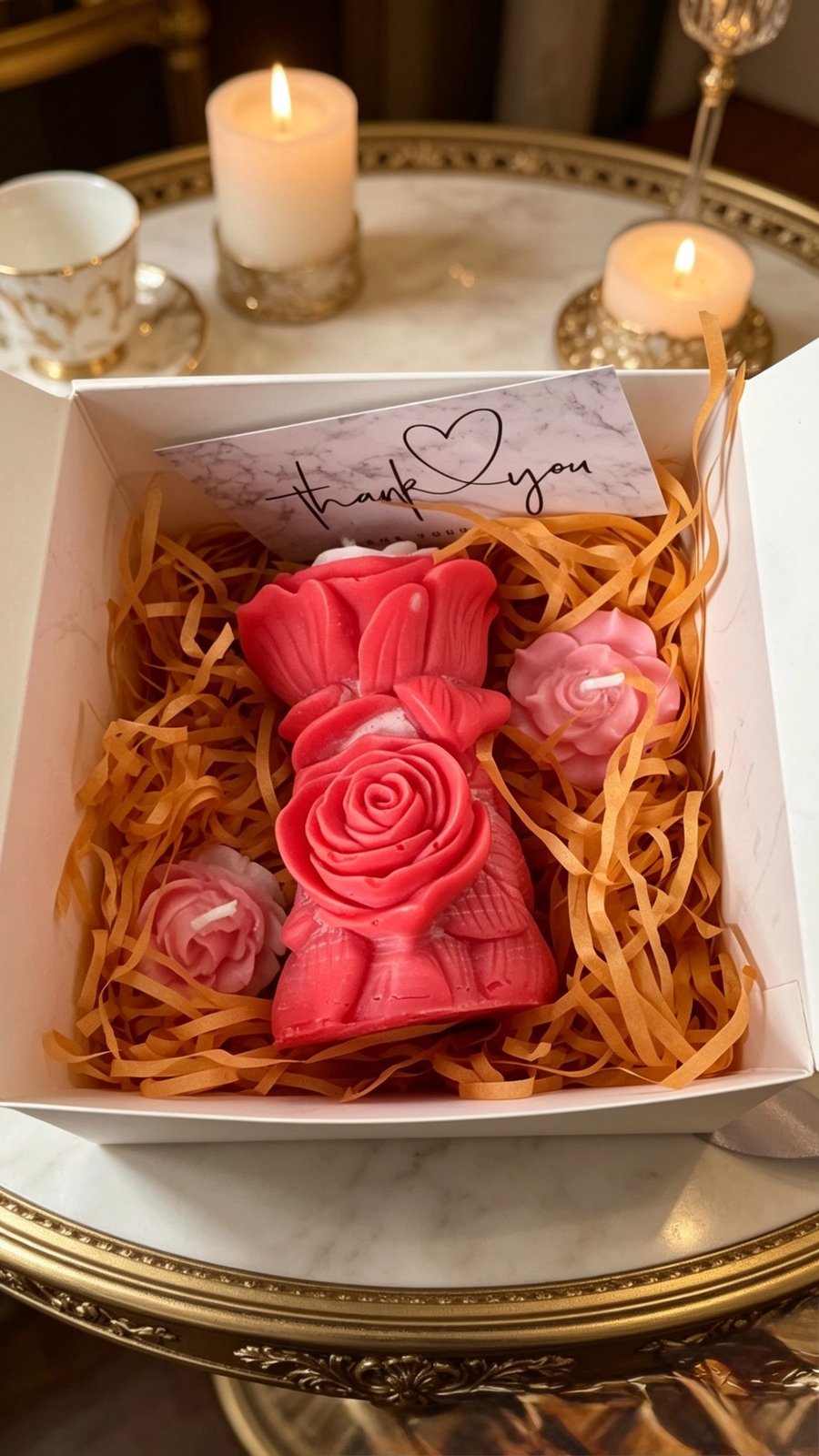 Elegant Rose Embrace Candle Gift Box