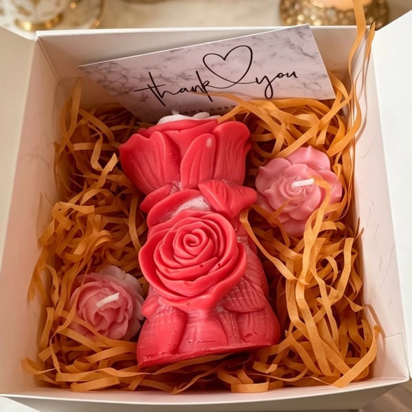 Elegant Rose Embrace Candle Gift Box