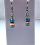Multicoloured Striped Bead Earrings