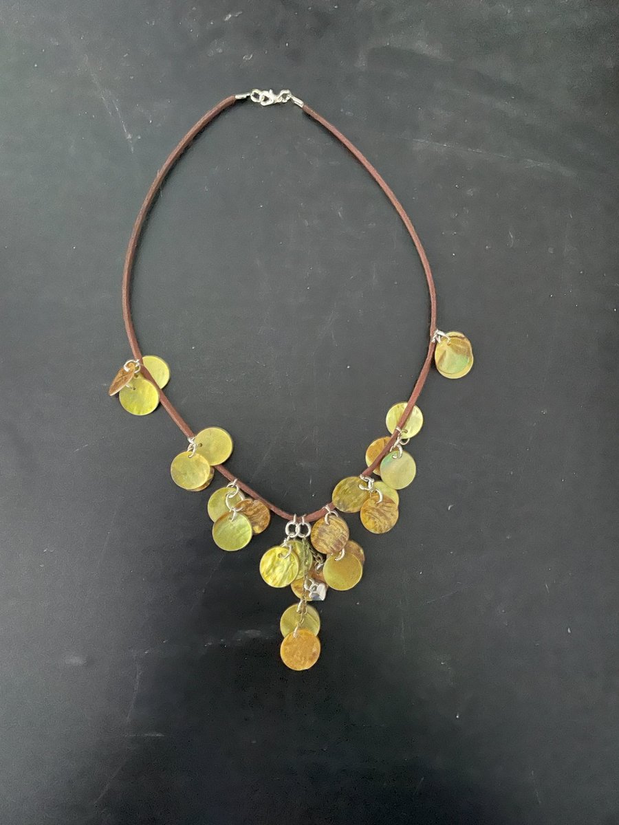 Gold Shell Charms on Faux Leather Cord