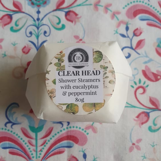 Shower Steamers: CLEAR HEAD with eucalyptus & peppermint, 6 in a box