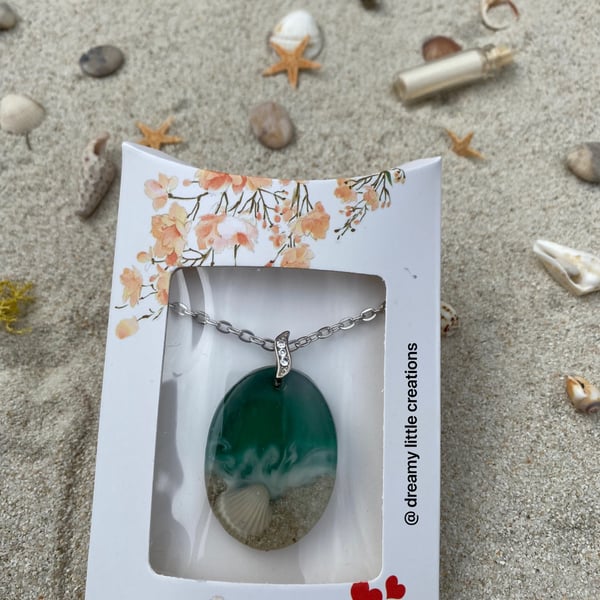 Beach necklace,ocean necklace,Real sand beach pendant,coastal jewellery