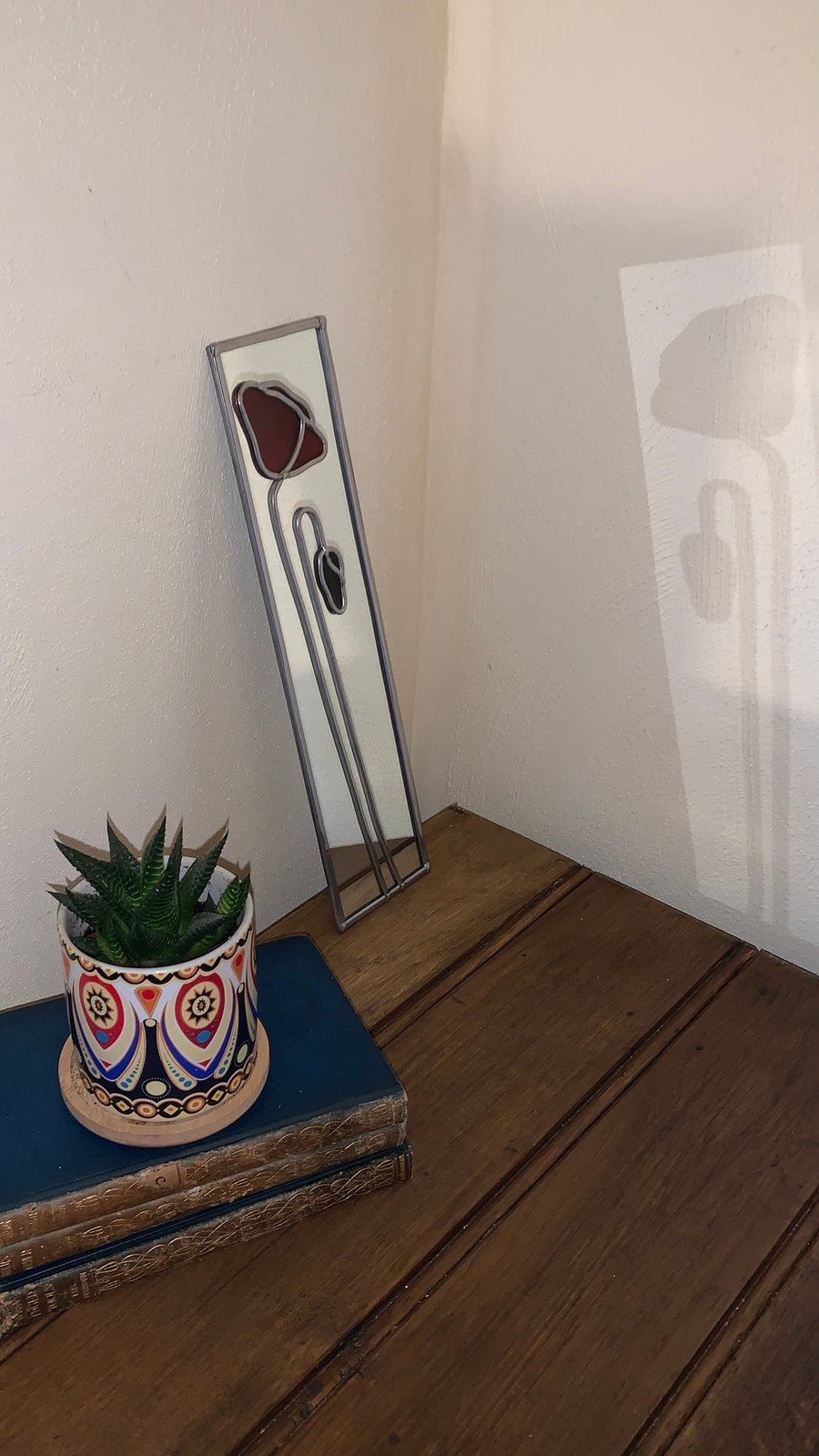 Art Deco red Poppy mirror.