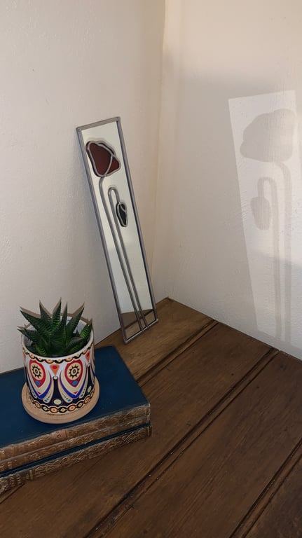 Art Deco red Poppy mirror.