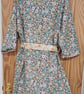 Bath Robe teal floral kimono style summer dressing gown one size 10 to 16 - Image 2