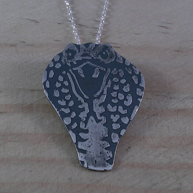 Sterling Silver Etched Cobra Necklace (SKU261124)
