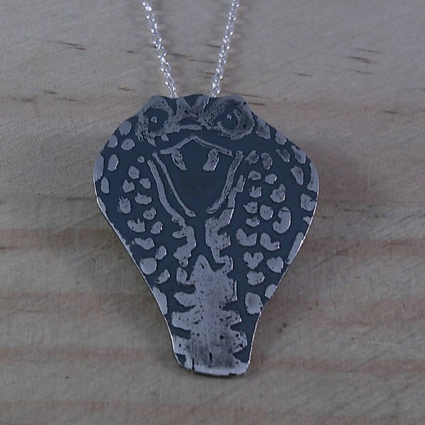 Sterling Silver Etched Cobra Necklace (SKU261124)
