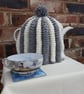 Handmade Knitted Tea Cosy - Double Pleated Tea Cosy - Teapot Warmer