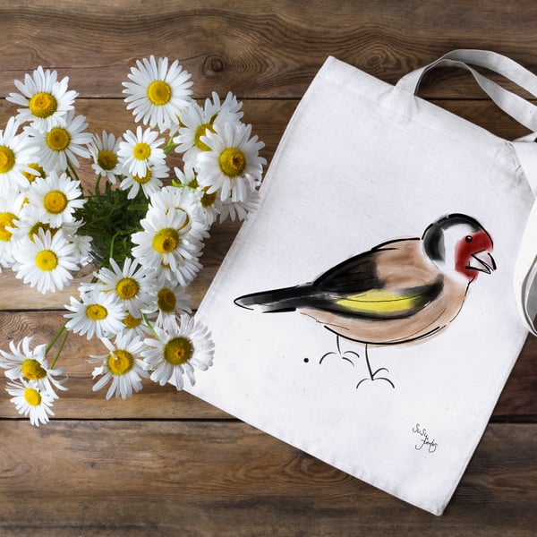 Goldfinch Tote Bag, 100% Cotton Tote Bag, Tote Bag, Heavy Cotton Tote Bag, Bags,