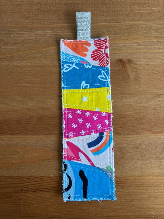 Quilt Patchwork Fabric bright colors Bookmark