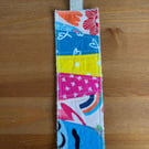Quilt Patchwork Fabric bright colors Bookmark