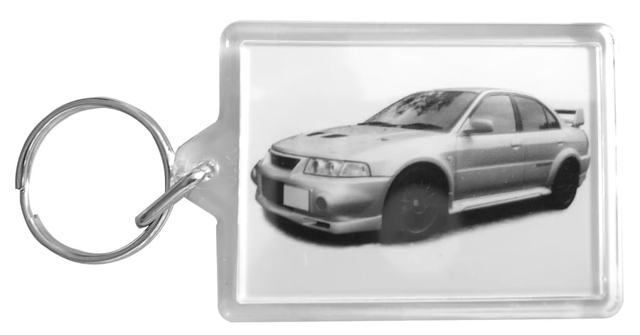 Mitsubishi Evolution 6 1999 - Keyring with 50x35mm Insert - Car Fan
