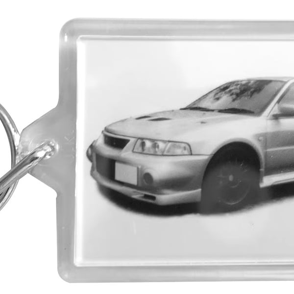 Mitsubishi Evolution 6 1999 - Keyring with 50x35mm Insert - Car Fan
