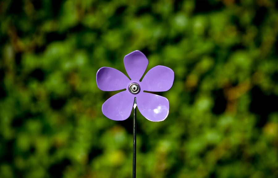 Blue Lilac Periwinkle Metal Flower Ornament, Home & Garden Decoration, Memorial