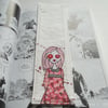 embroidered zombie fabric bookmark