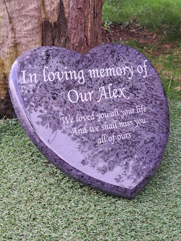 Bahama blue grave plaque memorial marker heart gravestone flat grave marker