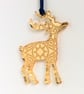 Gold mirrored reindeer - star design