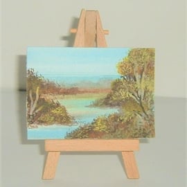 original art aceo landscape watercolour painting. ( ref f 434)