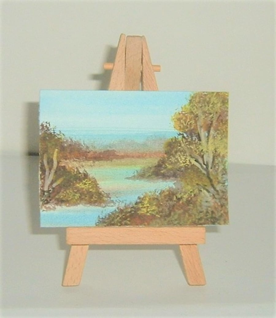 original art aceo landscape watercolour painting. ( ref f 434)