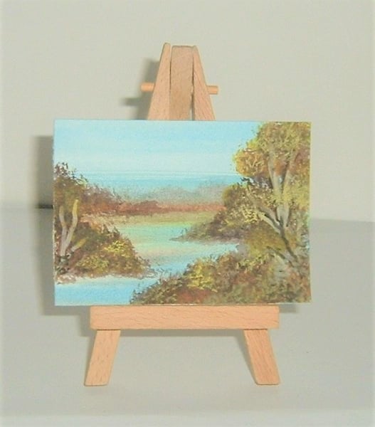 original art aceo landscape watercolour painting. ( ref f 434)